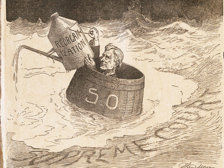 Following a landmark U.S. Supreme Court decision, Standard Oil breaks up into 34 unrelated companies, including Jersey Standard, Socony and Vacuum Oil. The year also marks the first time Jersey Standard's sales of kerosene are surpassed by gasoline, a product that in the early days had often been discarded as a nuisance.